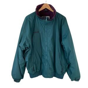 Vintage COLUMBIA Mens Nylon Full Zip Bomber Jacket Teal Size XL Outdoor Gorpcore